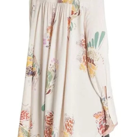 FREE PEOPLE Field Of Butterflies Tunic Top Size Medium Boho Chic Hi-Low - Picture 6 of 13